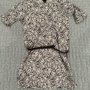 Club Monaco Monochrome Floral Tunic with Belt